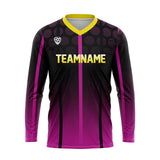 Custom Black Purple Yellow Basketball Soccer Football Shooting Long T-Shirt for Adults and Kids