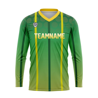 Custom Green Yellow Basketball Soccer Football Shooting Long T-Shirt for Adults and Kids