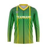 Custom Green Yellow Basketball Soccer Football Shooting Long T-Shirt for Adults and Kids