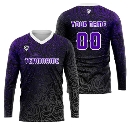 Custom Purple Basketball Soccer Football Shooting Long T-Shirt for Adults and Kids