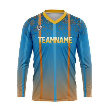 Custom Blue Orange Basketball Soccer Football Shooting Long T-Shirt for Adults and Kids