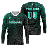 Custom Blue Green Basketball Soccer Football Shooting Long T-Shirt for Adults and Kids