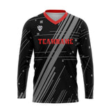 Custom Gray Red Basketball Soccer Football Shooting Long T-Shirt for Adults and Kids