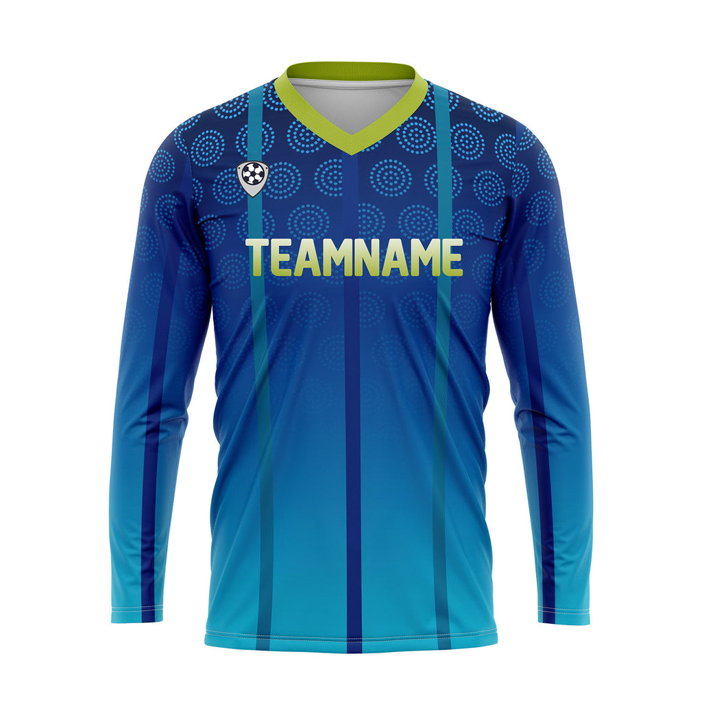 Custom Blue Green Basketball Soccer Football Shooting Long T-Shirt for Adults and Kids
