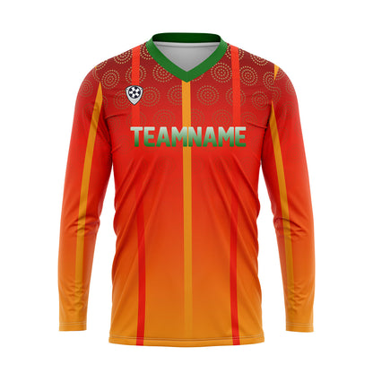 Custom Orange Green Basketball Soccer Football Shooting Long T-Shirt for Adults and Kids
