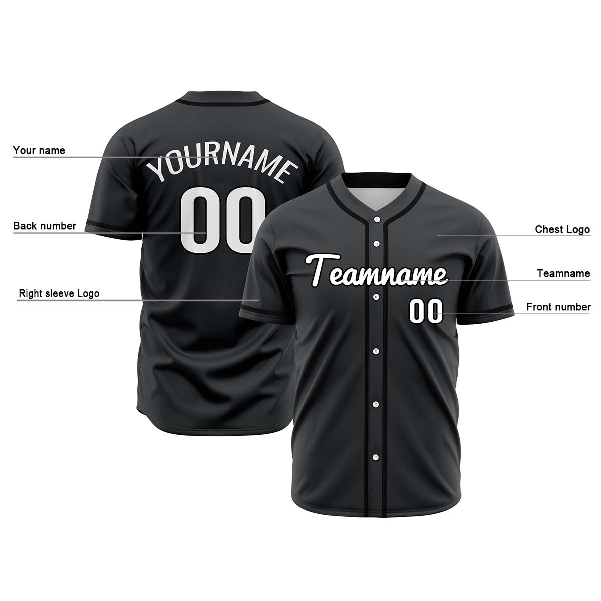 Custom Black Hip Hop Baseball Jersey Stitched & Printed & Personalized Name Number Shirts