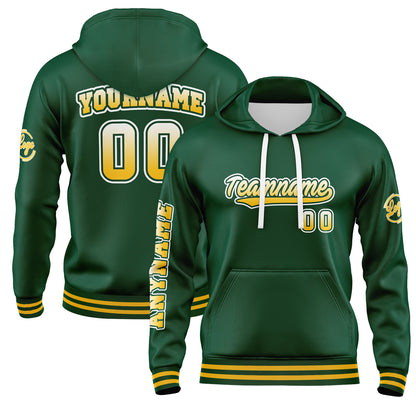 Custom Green Hoodie Personalized Mens Pullover Hoodie Printed Team Name Number Logo for Women