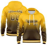 Custom Brown Yellow Hoodie Personalized Mens Pullover Hoodie Printed Team Name Number Logo for Women
