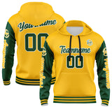Custom Green Yellow  Hoodie Personalized Mens Pullover Hoodie Printed Team Name Number Logo for Women