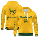 Custom Green Yellow  Hoodie Personalized Mens Pullover Hoodie Printed Team Name Number Logo for Women