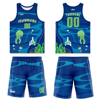 Custom Dark Blue Orange Wide Shoulder Basketball Jersey, Breathable Mesh Team Uniform for Adult & Yout