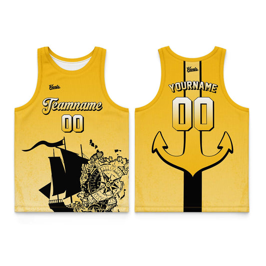 Custom Yellow Black Thin Strap Basketball Jersey - Breathable Mesh Training Uniform for Adults & Youth