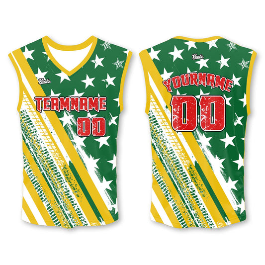 Custom Yellow Green White Wide Shoulder Basketball Jersey - Breathable Mesh Team Uniform for Adult & Yout