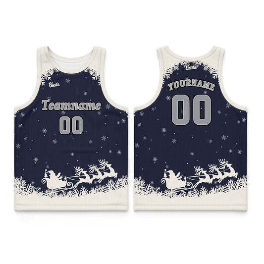 Custom Navy Blue White Thin Strap Basketball Jersey - Breathable Mesh Training Uniform for Adults & Youth