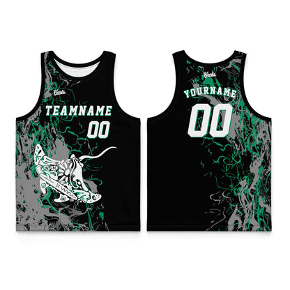 Custom Black Orange Wide Shoulder Basketball Jersey, Breathable Mesh Team Uniform for Adult & Yout