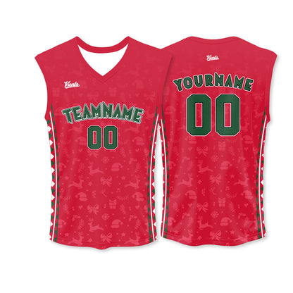 Custom Navy Blue Red Thin Strap Basketball Jersey, Breathable Mesh Training Uniform for Adults & Youth