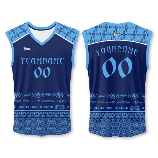 Custom Blue Wide Shoulder Basketball Jersey - Breathable Mesh Team Uniform for Adult & Yout