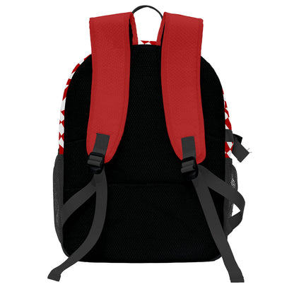 Custom Red White Basketball Soccer Backpack Personalized Player Names Numbers Team Logo #BB-0919-0033