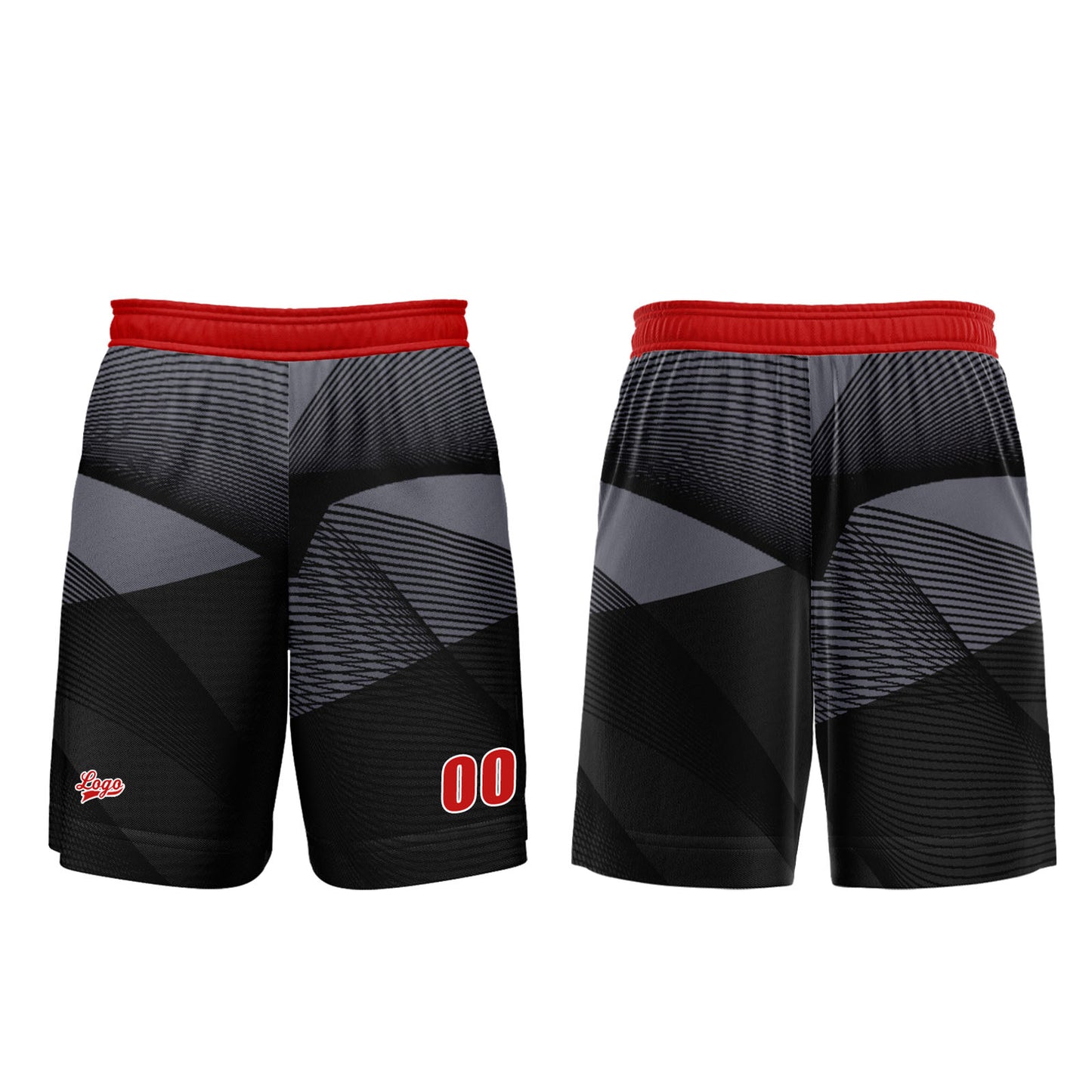 Custom Black Red Basketball Jersey Uniform Suit Printed Your Logo Name Number