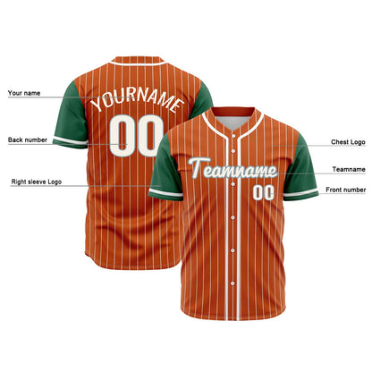 Custom Orange Green Hip Hop Baseball Jersey Stitched Printed - Personalized Name Number Shirts #BB-0919-0077