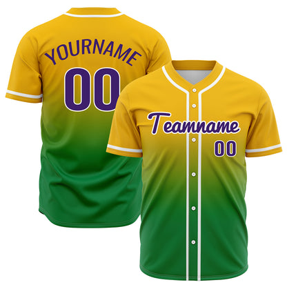 Custom Yellow Green Hip Hop Baseball Jersey Stitched Printed - Personalized Name Number Shirts #BB-0919-0095