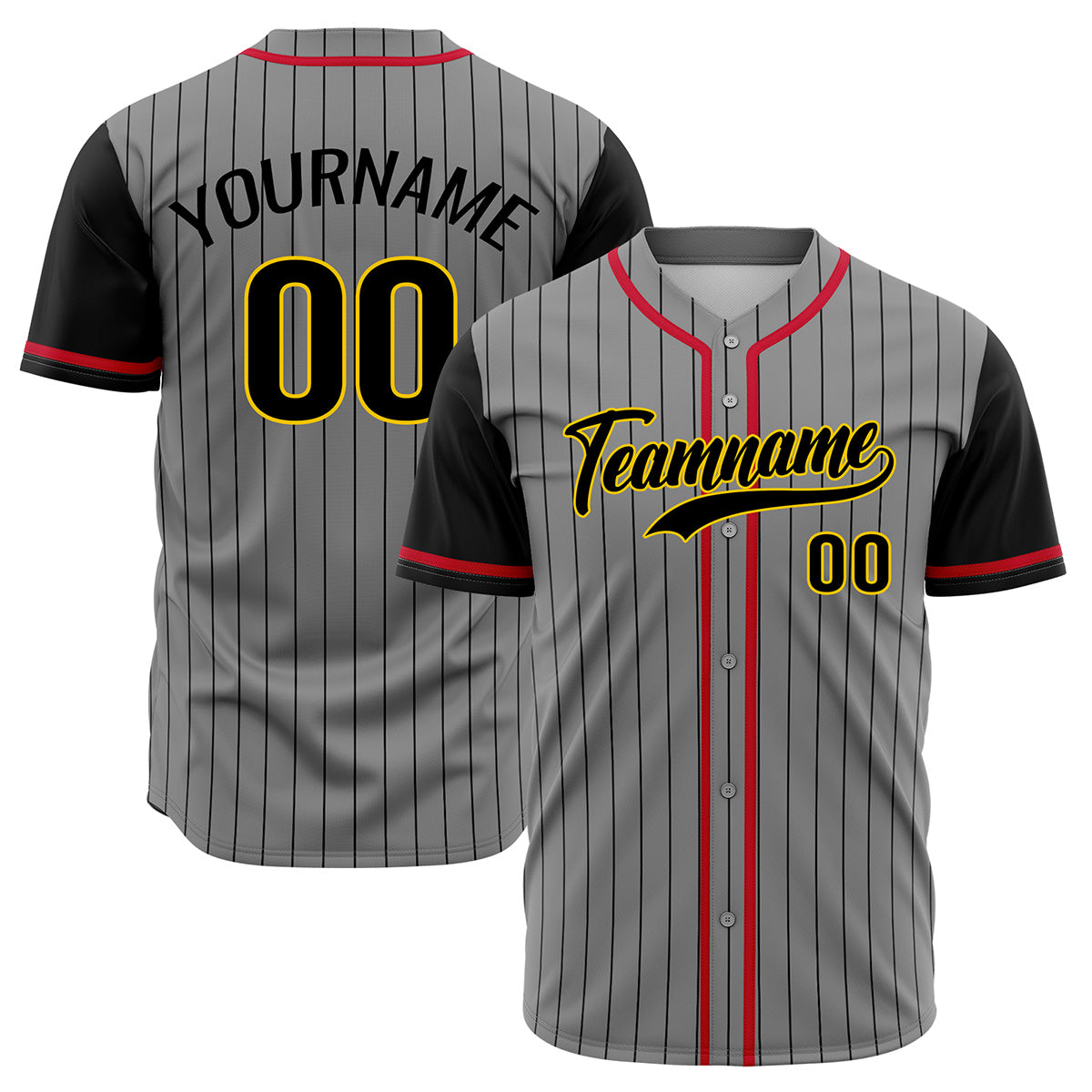 Custom Gray Black Hip Hop Baseball Jersey Stitched Printed - Personalized Name Number Shirts #BB-0919-0059