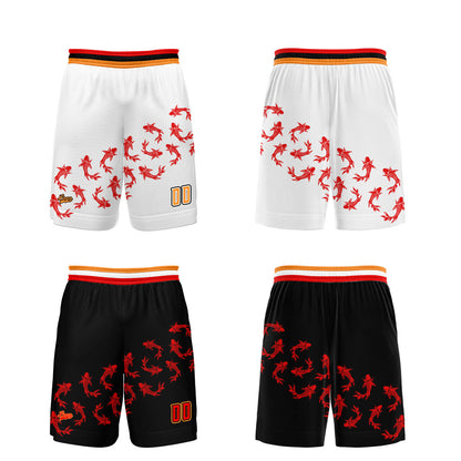 Custom Black White Reversible Basketball Suit for Adults and Kids Personalized Jersey