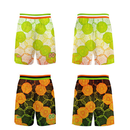 Custom Green Orange Reversible Basketball Suit for Adults and Kids Personalized Jersey