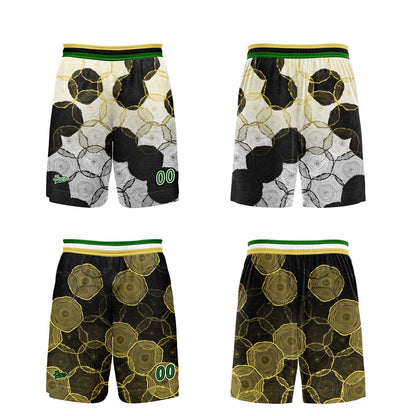 Custom Black Yellow Reversible Basketball Suit for Adults and Kids Personalized Jersey