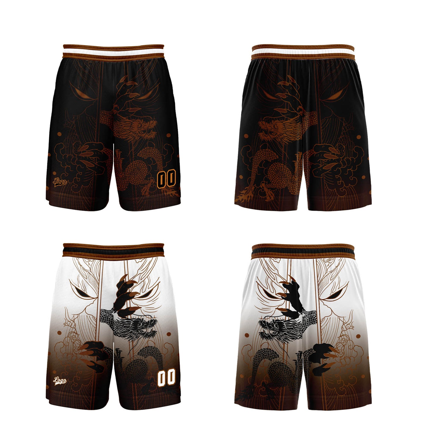 Custom Brown Reversible Basketball Suit for Adults and Kids Personalized Jersey