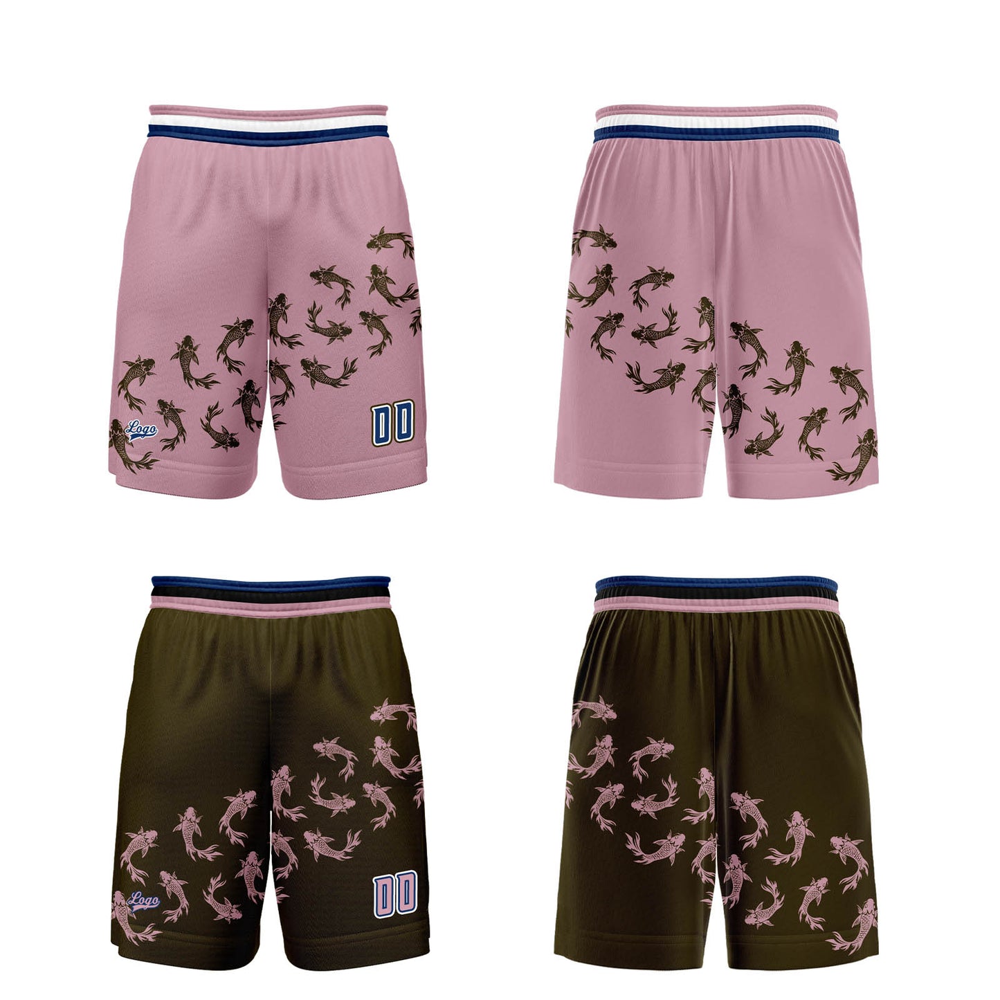 Custom Pink Brown Reversible Basketball Suit for Adults and Kids Personalized Jersey