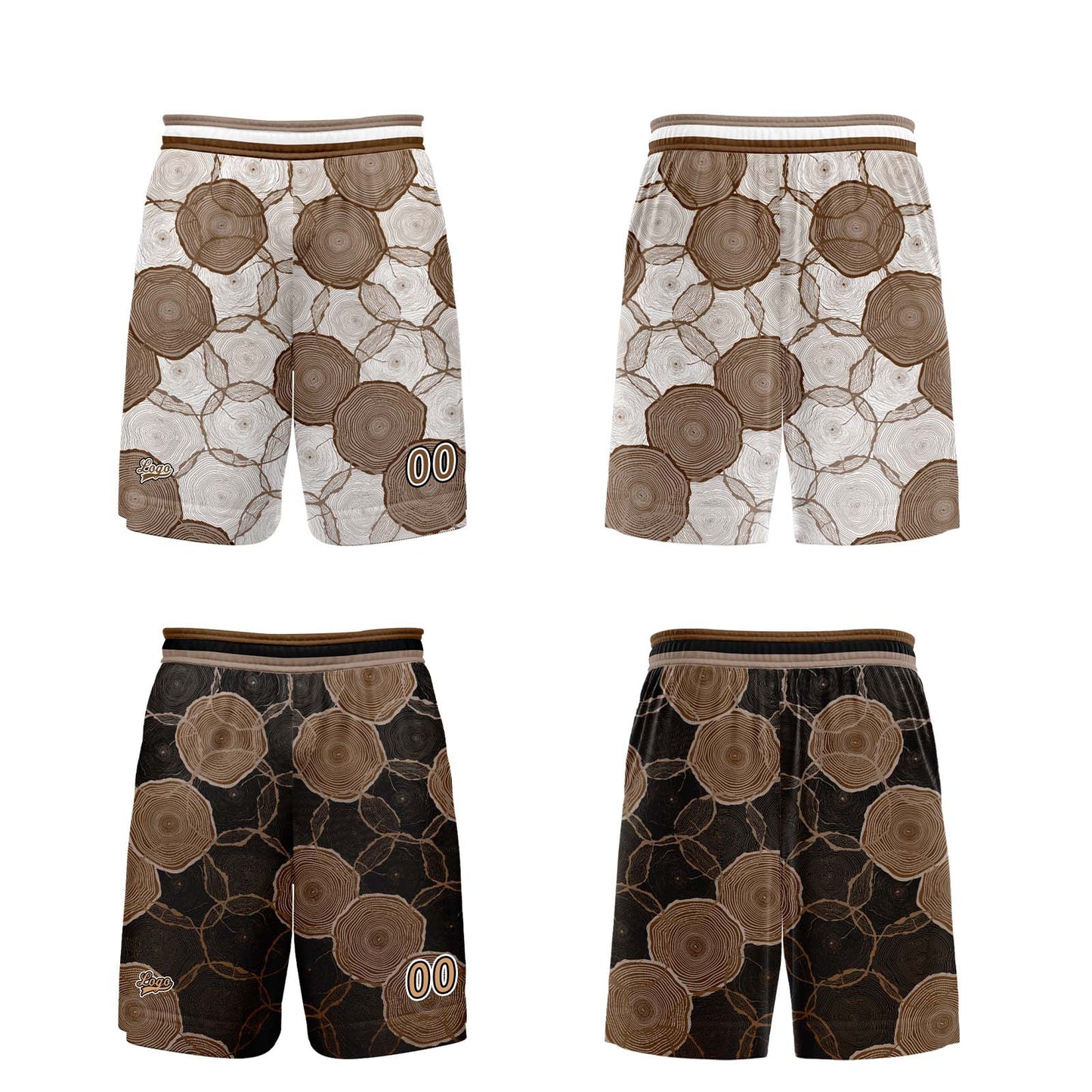 Custom Brown Reversible Basketball Suit for Adults and Kids Personalized Jersey