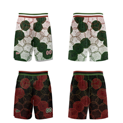 Custom  Green Red Reversible Basketball Suit for Adults and Kids Personalized Jersey