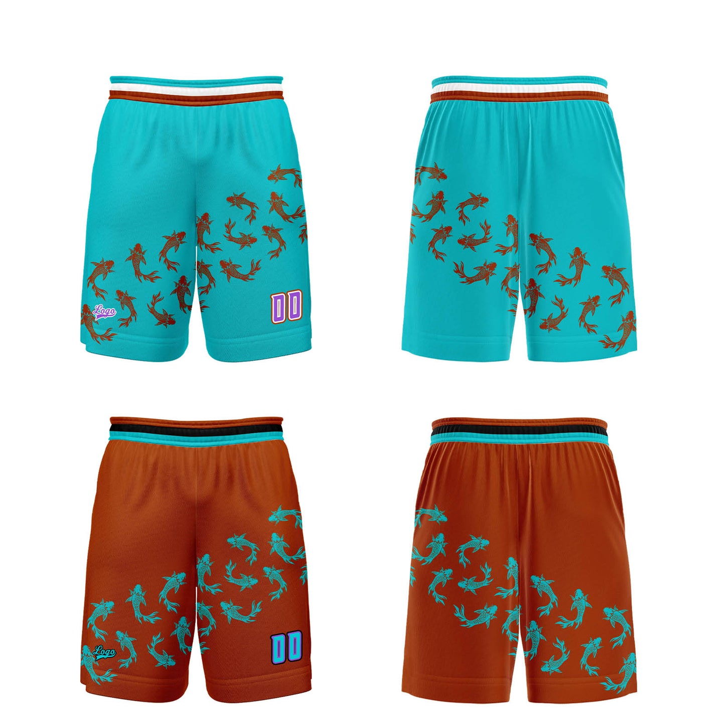 Custom Blue Orange Reversible Basketball Suit for Adults and Kids Personalized Jersey