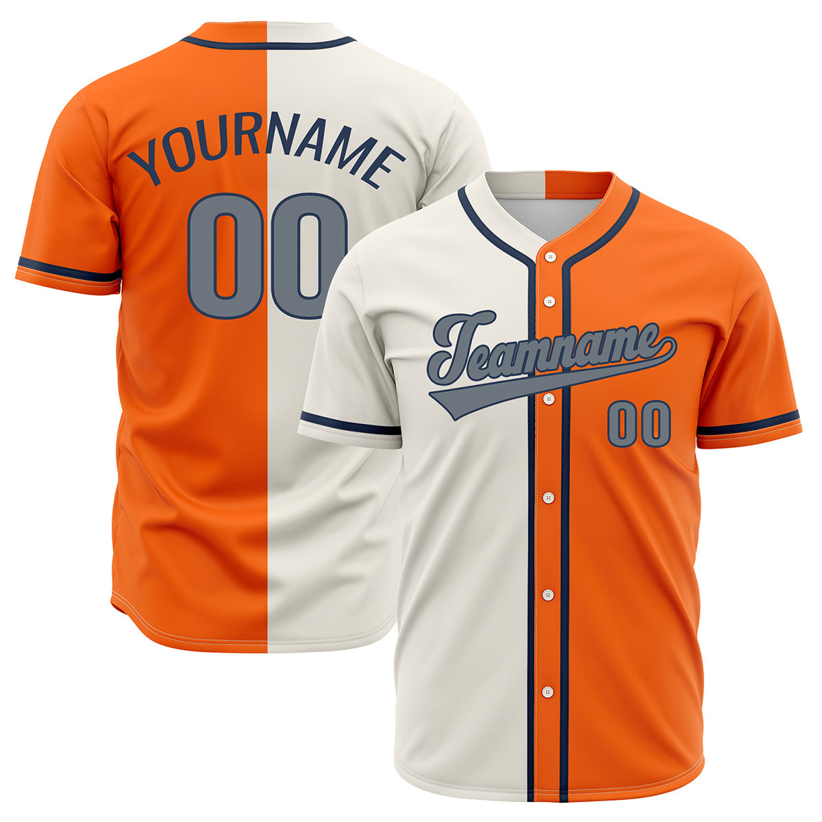 Custom Orange Off White Hip Hop Baseball Jersey Stitched Printed - Personalized Name Number Shirts #BB-0919-0081