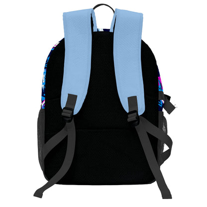 Custom Blue Black White Basketball Soccer Backpack Personalized Player Names Numbers Team Logo #BB-0919-0005
