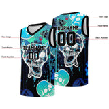 Custom basketball jersey for men and women. Stitched and printed name, number and logo Light Blue