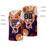 Custom basketball jersey for men and women. Stitched and printed name, number and logo Orange