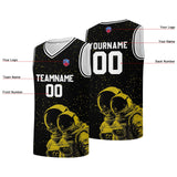 Custom basketball jersey for men and women. Stitched and printed name, number and logo Black