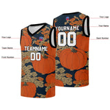 Custom basketball jersey for men and women. Stitched and printed name, number and logo Pumpkin