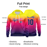 Custom Gradient Hoodie For Man Woman Girl Boy Print Your Logo Name Number Purple