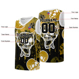 Custom basketball jersey for men and women. Stitched and printed name, number and logo Gold