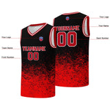 Custom basketball jersey for men and women. Stitched and printed name, number and logo Black&Red