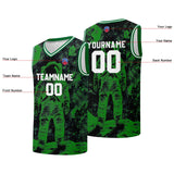 Custom basketball jersey for men and women. Stitched and printed name, number and logo Black&Green