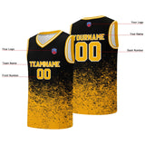 Custom basketball jersey for men and women. Stitched and printed name, number and logo Black&Yellow