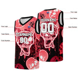 Custom basketball jersey for men and women. Stitched and printed name, number and logo Light Red