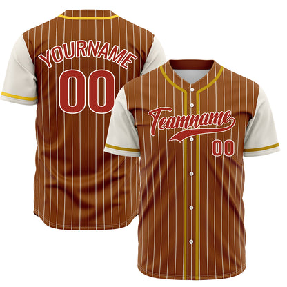 Custom Brown Off White Hip Hop Baseball Jersey Stitched Printed - Personalized Name Number Shirts #BB-0919-0045