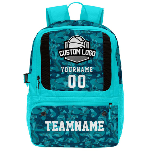 Custom Sky Blue Basketball Soccer Backpack Personalized Player Names - Numbers & Team Logo #150-BP-0914-0020