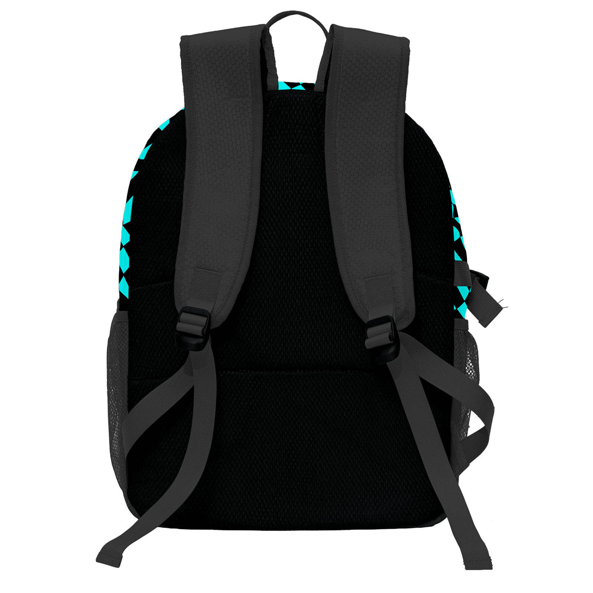 Custom Cyan Black Basketball Soccer Backpack Personalized Player Names Numbers Team Logo #BB-0919-0011
