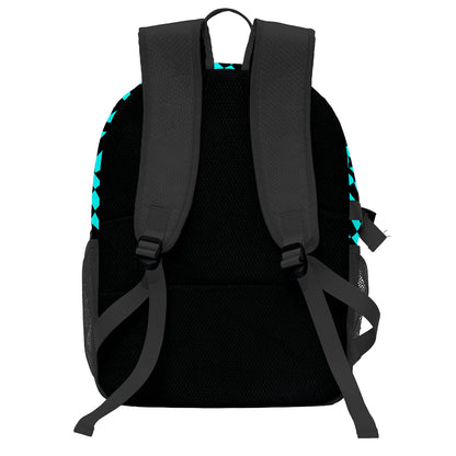 Custom Cyan Black Basketball Soccer Backpack Personalized Player Names Numbers Team Logo #BB-0919-0011
